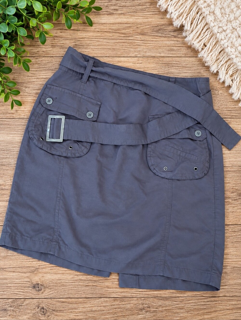 Size small Calvin Klein army green skirt an belt set